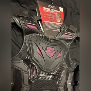 ICON WOMEN'S FIELD ARMOR STRYKER VEST BLACK/PINK S/M